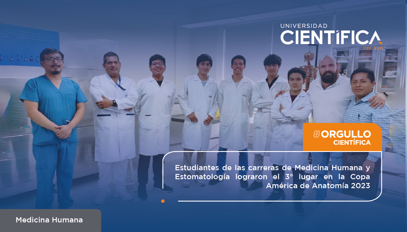 Estudiantes de las carreras de Medicina Humana y Estomatología lograron el 3° lugar en la Copa América de Anatomía 2023