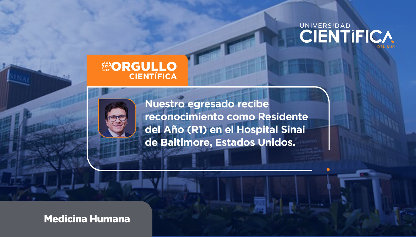 Nuestro egresado recibe  reconocimiento como Residente del Año (R1) en el Hospital Sinai de Baltimore, Estados Unidos.