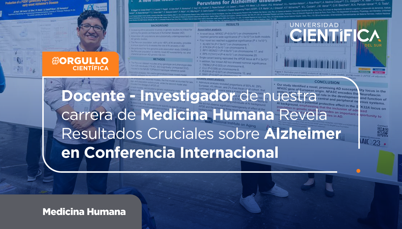 Docente - Investigador de nuestra carrera de Medicina Humana Revela Resultados Cruciales sobre Alzheimer en Conferencia Internacional