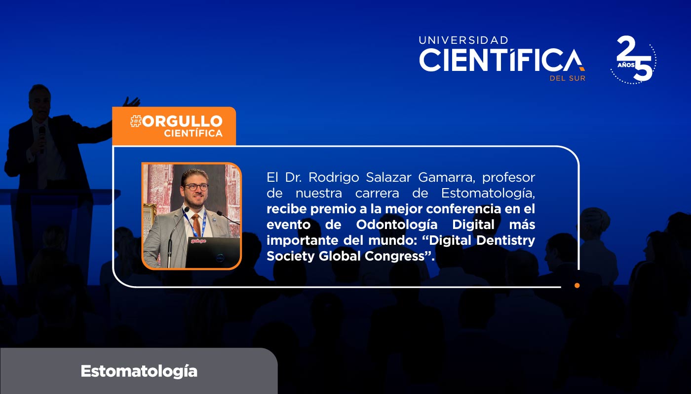 Profesor de nuestra carrera de Estomatología recibe premio en el “Digital Dentistry Society Global Congress”