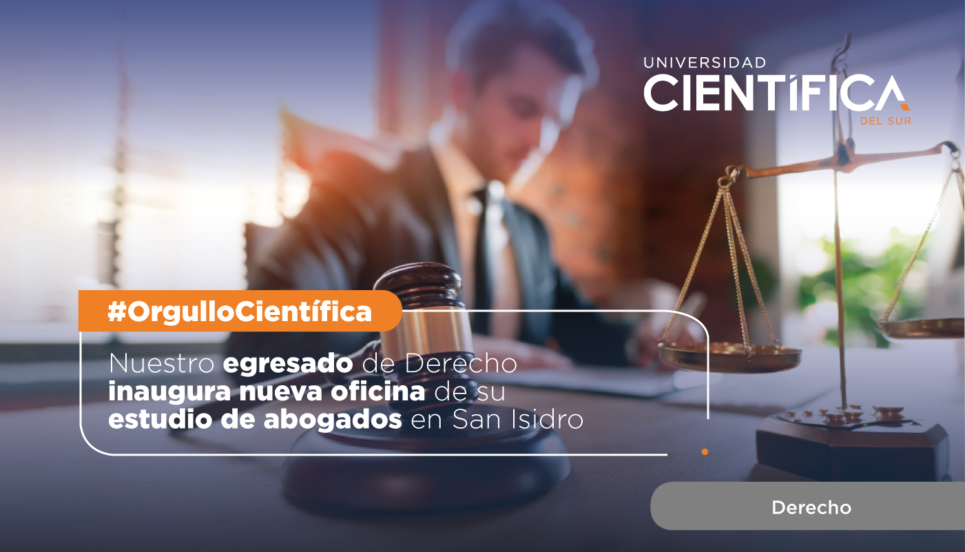 Nuestro reciente egresado de Derecho inaugura oficina de su estudio en San Isidro