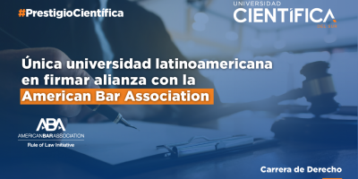 Carrera de Derecho firma convenio de colaboración con ABA - ROLI de E.E.U.U.  Institución jurídica especializada en litigación oral