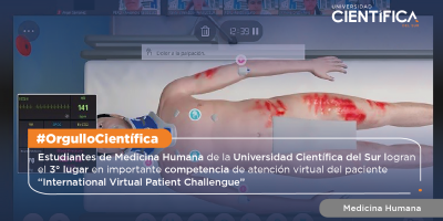 Estudiantes de Medicina Humana de la Universidad Científica del Sur logran el 3° lugar en importante competencia de atención virtual del paciente “International Virtual Patient Challengue”