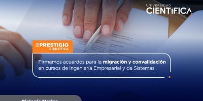 Firmamos acuerdos para la migración y convalidación en cursos de Ingeniería Empresarial y de Sistemas.