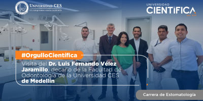U. Científica recibe la visita del decano de la Facultad de Odontología de la Universidad CES de Medellín. 