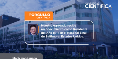 Nuestro egresado recibe  reconocimiento como Residente del Año (R1) en el Hospital Sinai de Baltimore, Estados Unidos.
