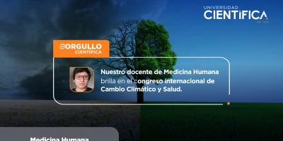 Nuestro docente de Medicina Humana brilla en el congreso internacional de Cambio Climático y Salud.
