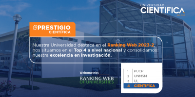 Nuestra Universidad destaca en el Ranking Web 2023-2, nos situamos en el Top 4 a nivel nacional y consolidamos nuestra excelencia en investigación.