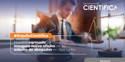 Nuestro reciente egresado de Derecho inaugura oficina de su estudio en San Isidro
